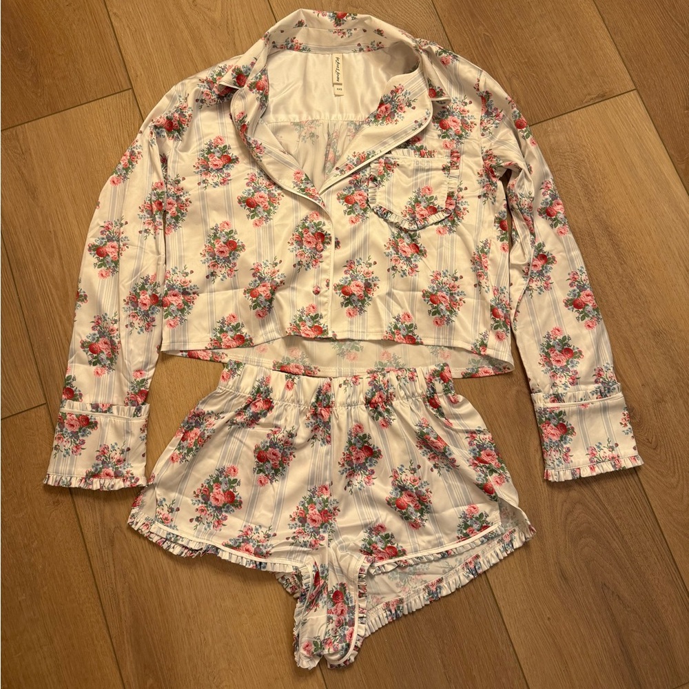 For Love And Lemons Silky Pajama Set